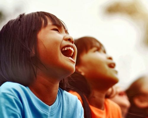 Group of kids friend laughing together Group of kids friend laughing together